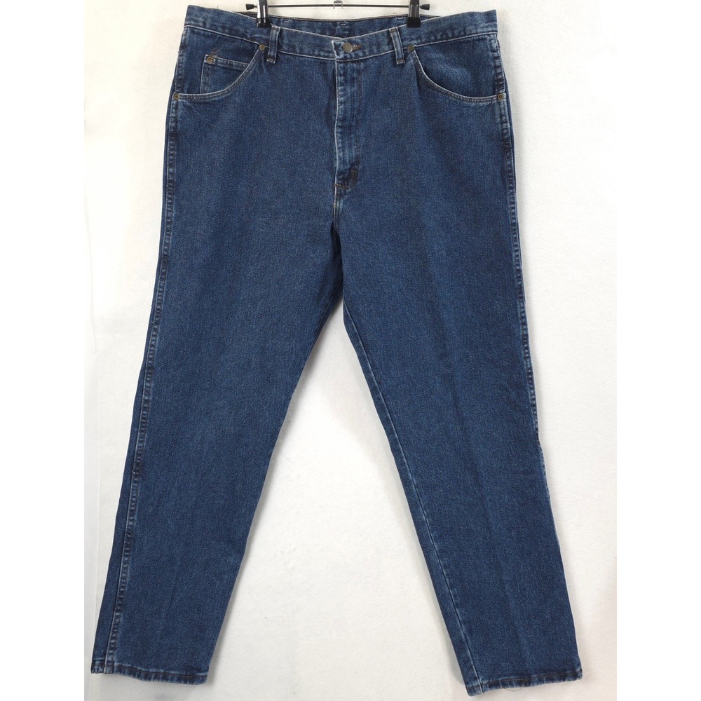 Wrangler Jeans Straight Leg Indigo Blue Mens 40x32 Western Cowboy